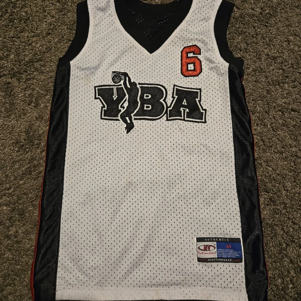 YBA NV Action Gear Youth reversible basketball jersey black&white #6 szM - Picture 6 of 7
